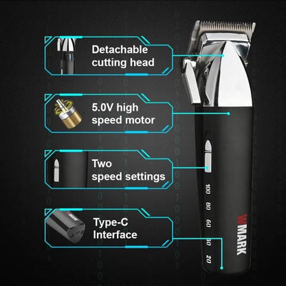 WMARK NG-2039 Ultra Premium Professional Hair Clipper – 9000 RPM Dual Speed Motor, Digital Display, Zinc Alloy Body & 180 min Runtime