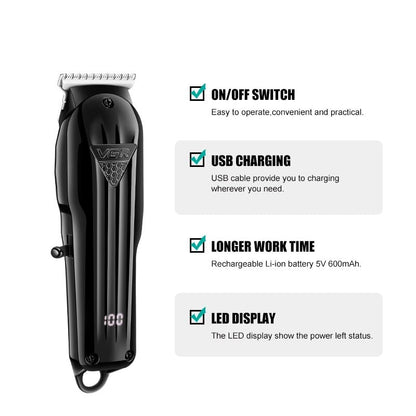 VGR V-982 – Makineri Profesionale për Qethje me Ekran Digjital, Bateri 600mAh