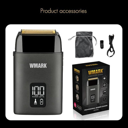 WMARK NG-983 Makinë Profesionale për Rruajtje – 8100RPM, Trimer për Mjekër, Me Dy Fleta Folie, E Rikarikueshme, E Përshtatshme për Berberë dhe Përdorim Personal