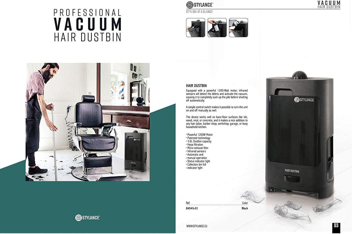 Stylance - Vacuum Touchless Inteligjent, Pastrim pa Mundim & Super Fuqi 1400W
