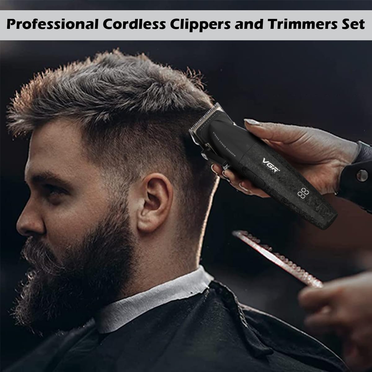 VGR 640S3 Set Profesional 3-në-1 | 9000 RPM Makineri Prerjeje, Trimmer & Rrojë Foli për Meshkuj