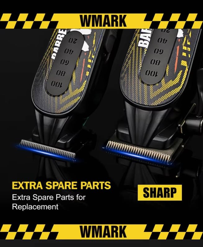 WMARK NG-8631KIT Formula W1 – Set Profesional Clipper & Trimmer me Motor 9000RPM, 240 Min Runtime, 2 Shpejtësi, USB-C, Teh Qeramike + Inox DLC