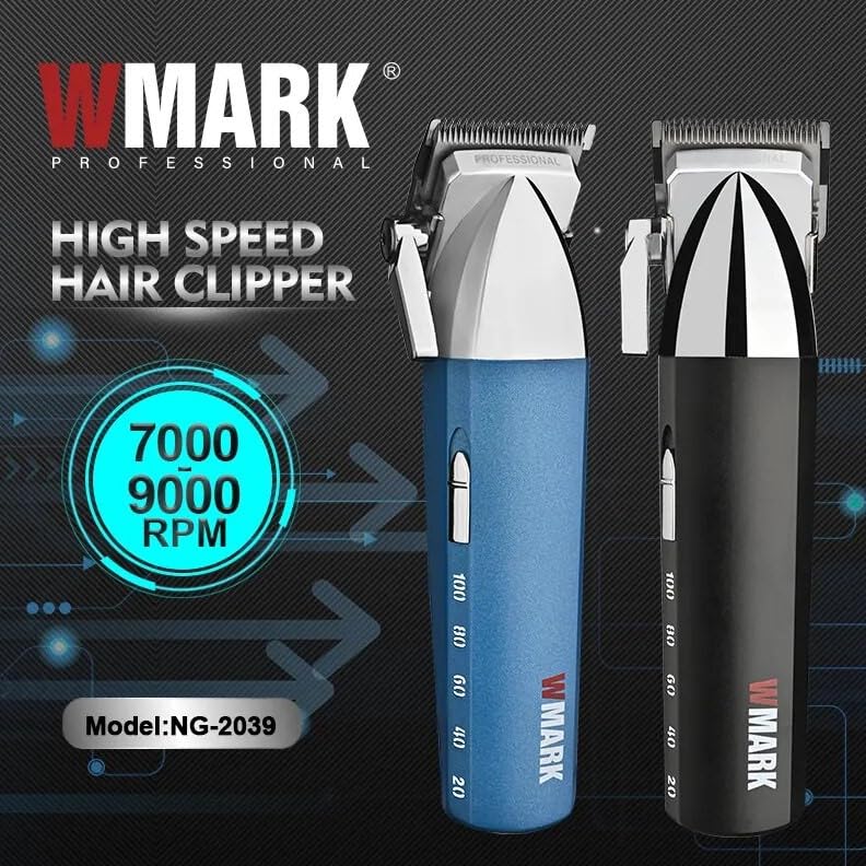 WMARK NG-2039 Ultra Premium Professional Hair Clipper – 9000 RPM Dual Speed Motor, Digital Display, Zinc Alloy Body & 180 min Runtime