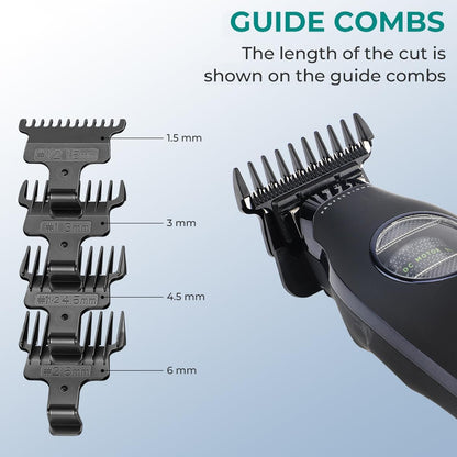 VGR 880T Trimmer Profesional për Meshkuj | Motor BLDC 7200 RPM, T-Blade Zero-Gap Ceramic & MIM, Bateri 2500mAh, Charging Base