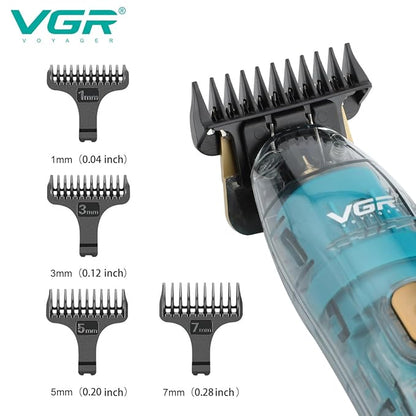 VGR V-961 Transparent – Trimmer Profesional me Dizajn Modern, Teh Qeramike & Ekran LED
