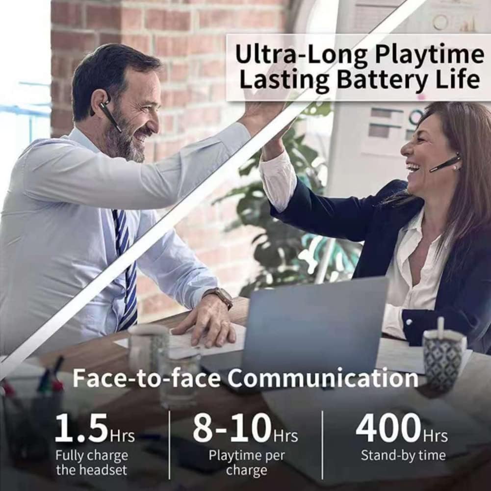 Hilitand YYK525 Business Headset – Bluetooth 5.1, 180° Rotating Earhook, 10-12h Playtime & Charging Case