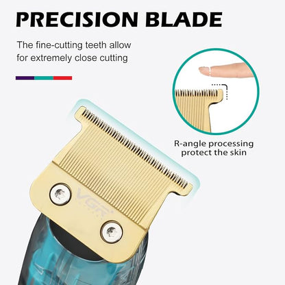 VGR V-961 Transparent – Trimmer Profesional me Dizajn Modern, Teh Qeramike & Ekran LED