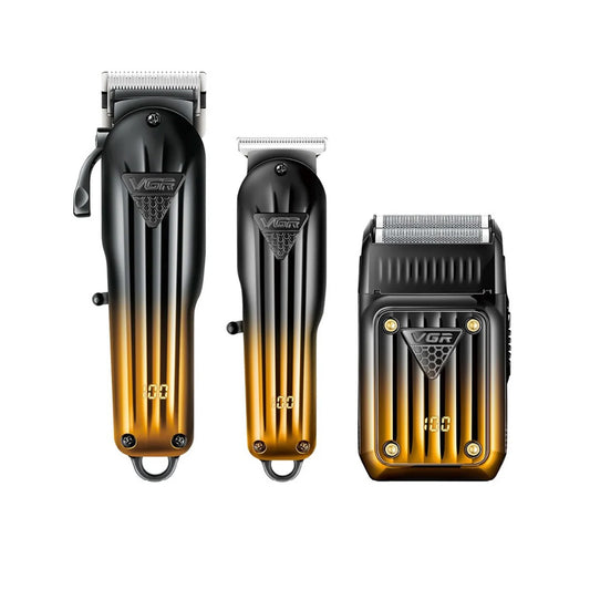VGR V-644 – Clipper, Trimmer, Shaver, Set Profesional 3 në 1 për Meshkuj, Pa Kabllo, Ekran LED, Bateri Rikarikueshme