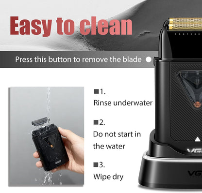 VGR V-334 Foil Shaver 10000RPM – Rroje Elektrike Profesionale me Double Titanium Foils & LED Display