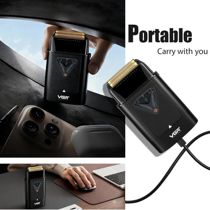 VGR V-334 Foil Shaver 10000RPM – Rroje Elektrike Profesionale me Double Titanium Foils & LED Display