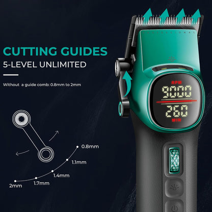 VGR V-885 S2 – Set Profesional Clipper & Trimmer pa Kabllo me 21 Shpejtësi, LED Display