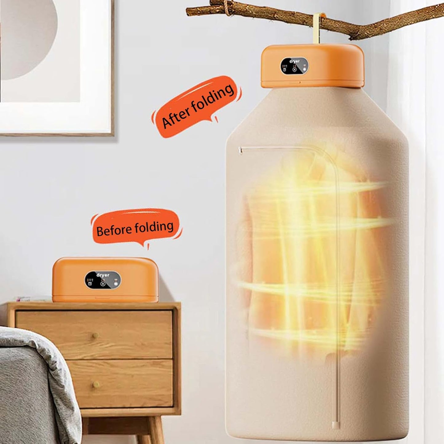 Tharëse Rrobash Portative & e Palosshme 600W – Tharje e Shpejtë për Banesa, Udhëtime & Camping (Kapacitet i Madh + Auto Shutoff)