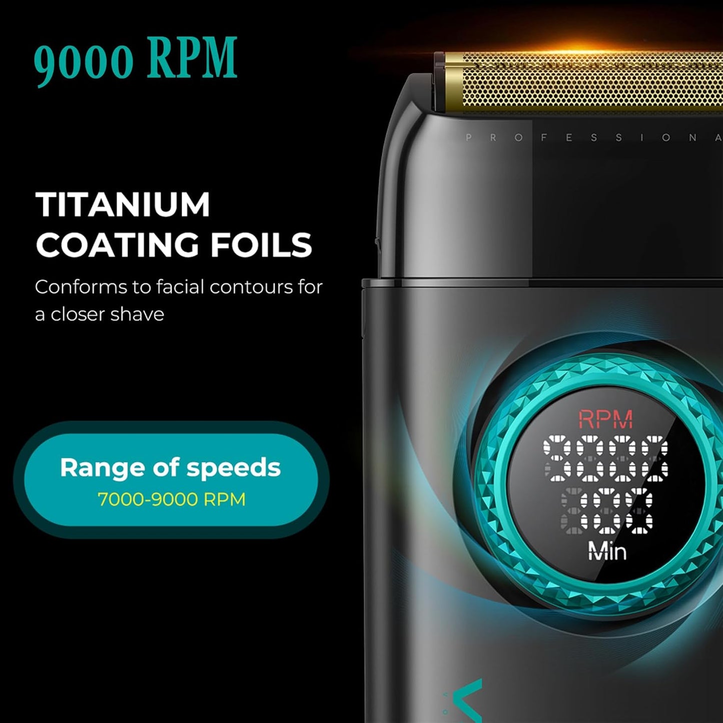 VGR Set Profesional 4-në-1 për Berberë me Çantë Udhëtimi – 9000RPM Makineri Qethëse, Trimmer, Rroje Foil & Tharëse Flokësh