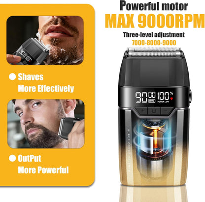 VGR V-308 Professional Double Foil Shaver – Makine Rroje Elektrike 9000 RPM, Titanium Foils, Cordless & USB Rechargeable