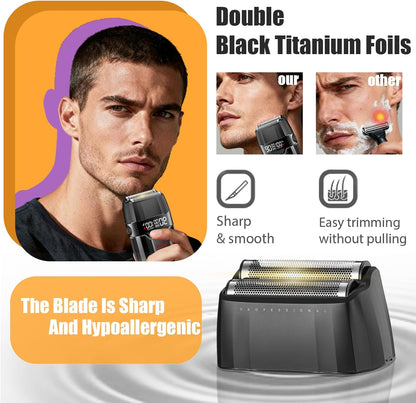 VGR V-308 Professional Double Foil Shaver – Makine Rroje Elektrike 9000 RPM, Titanium Foils, Cordless & USB Rechargeable