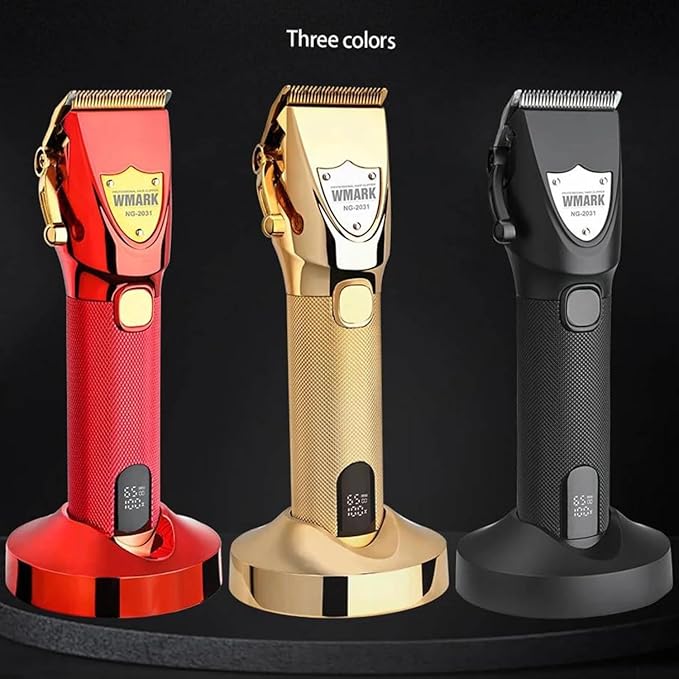 WMARK NG-2031 Trimmer Profesional Zero Gapped – 6500 RPM, Ekran Dixhital, 240 Min Punë, Bazë Karikimi & 6 Krehera