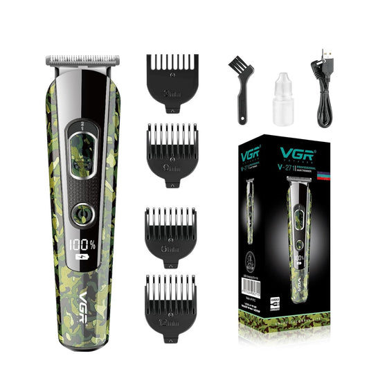 VGR V-271 – Trimmer për meshkuj me dizajn ushtarak, tehë çeliku dhe bateri 150 min
