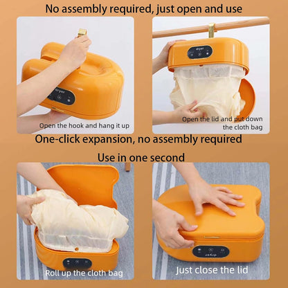 Tharëse Rrobash Portative & e Palosshme 600W – Tharje e Shpejtë për Banesa, Udhëtime & Camping (Kapacitet i Madh + Auto Shutoff)