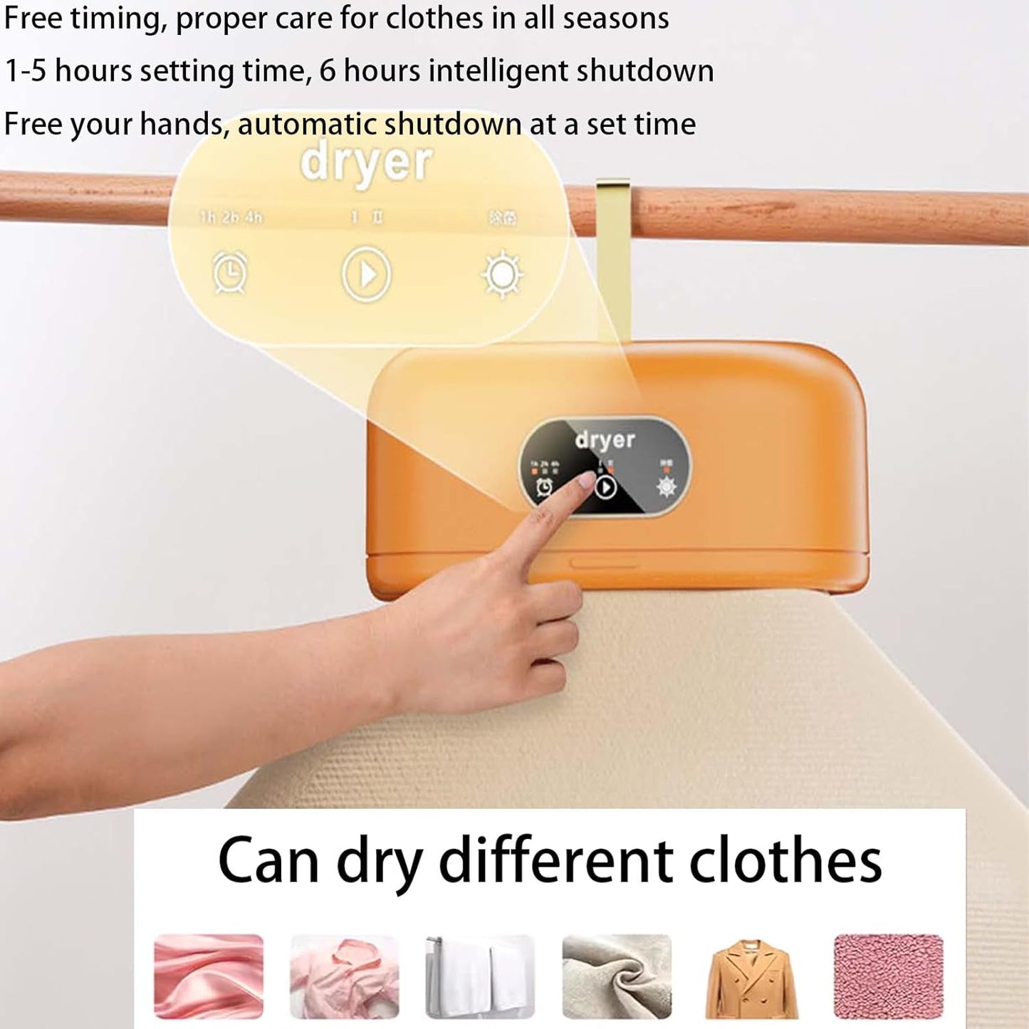 Tharëse Rrobash Portative & e Palosshme 600W – Tharje e Shpejtë për Banesa, Udhëtime & Camping (Kapacitet i Madh + Auto Shutoff)