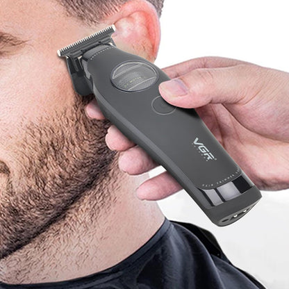VGR 880T Trimmer Profesional për Meshkuj | Motor BLDC 7200 RPM, T-Blade Zero-Gap Ceramic & MIM, Bateri 2500mAh, Charging Base