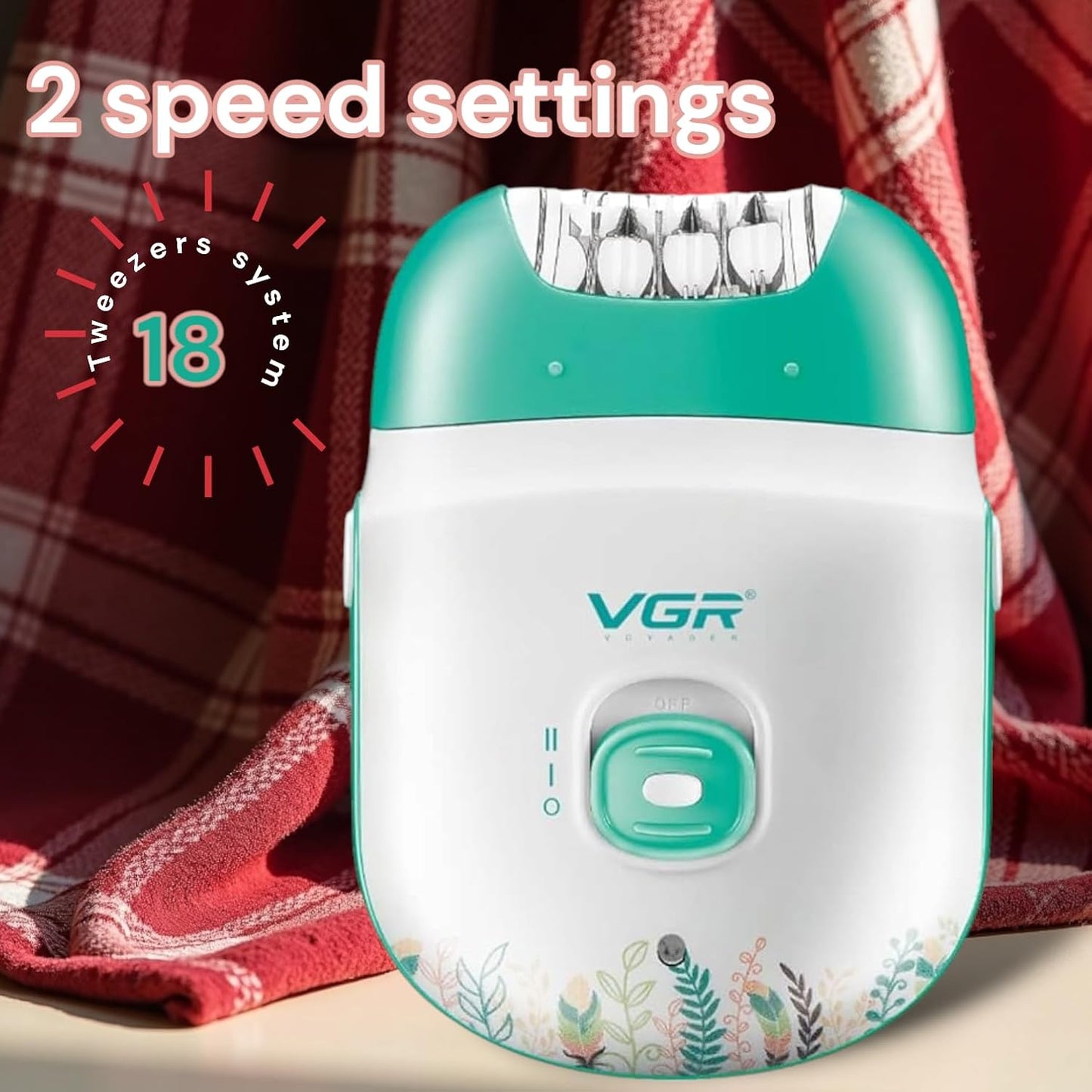 VGR V-726 Epilator Profesional për Femra | Wet & Dry, Pa Kabllo, 60 Min Runtime