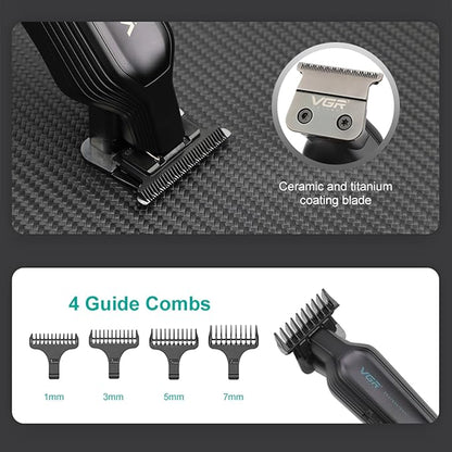VGR 930 Trimmer Profesional me T-Blade 0-Gap, 360 Min Përdorim, Ekran LED & Karikim USB-C – Prerje Precize për Flokë dhe Mjekër