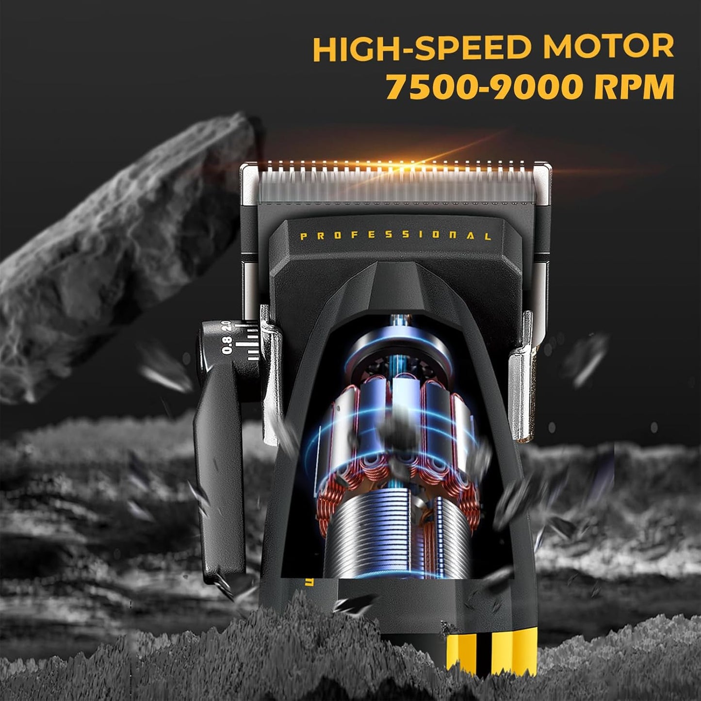 VGR V-285 – Kliperi Profesional 9000RPM për Meshkuj, Dizajn i Lehtë & Pa Kabëll me Ekran LED dhe 6 Krehera Magnetikë