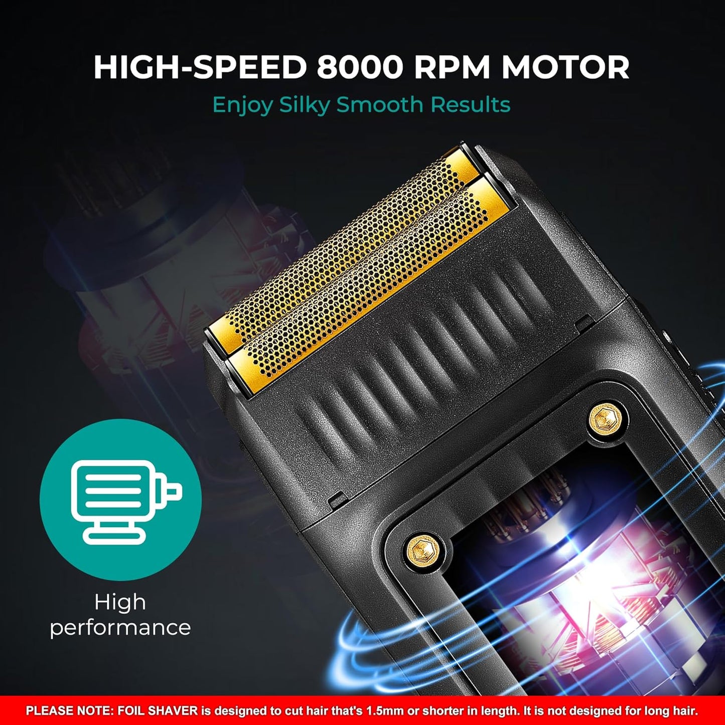 VGR V-363 Electric Foil Shaver – Rroje Profesionale me Dy Fleta, 8000 RPM & Bateri 80 Min, USB-C, E Përshtatshme për Lëkurë të Ndjeshme