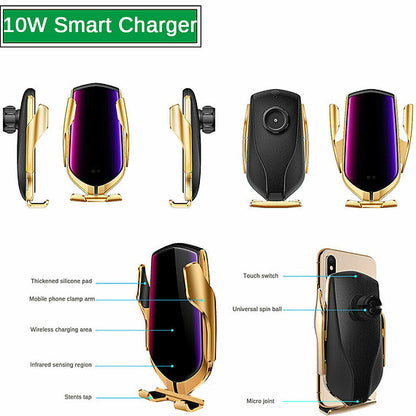 Mbajtës dhe Karikues Wireless për Veturë me Sensor të Mençur – 10W me Kapje Automatike