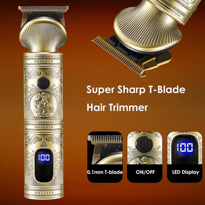 VGR V-649 Set Profesional për Meshkuj – Trimmer Flokësh, Rroje Elektrike, Foil Shaver & T-Liner | Triple Blades, Pa Kabllo, Ngarkim i Shpejtë