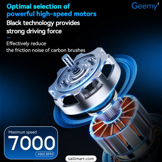Geemy GM-8080 – Makinë Profesionale për Meshkuj (7000 RPM, 1200mAh, Type-C)