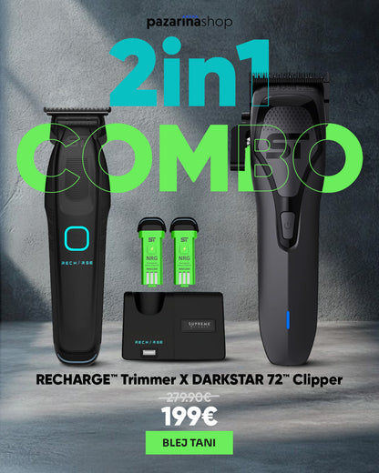 DARKSTAR 72™ Clipper + RECHARGE™ Trimmer – Paketa Profesionale për Berberë | Nga 280€ vetëm 199€