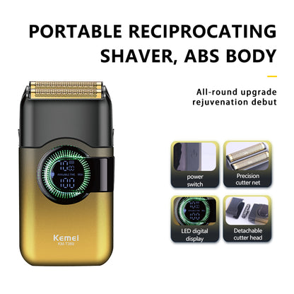 KEMEI KM-T389 Shaver Profesional për Meshkuj – IPX5 Waterproof, Motor 7500RPM, Dual Rotary Blades