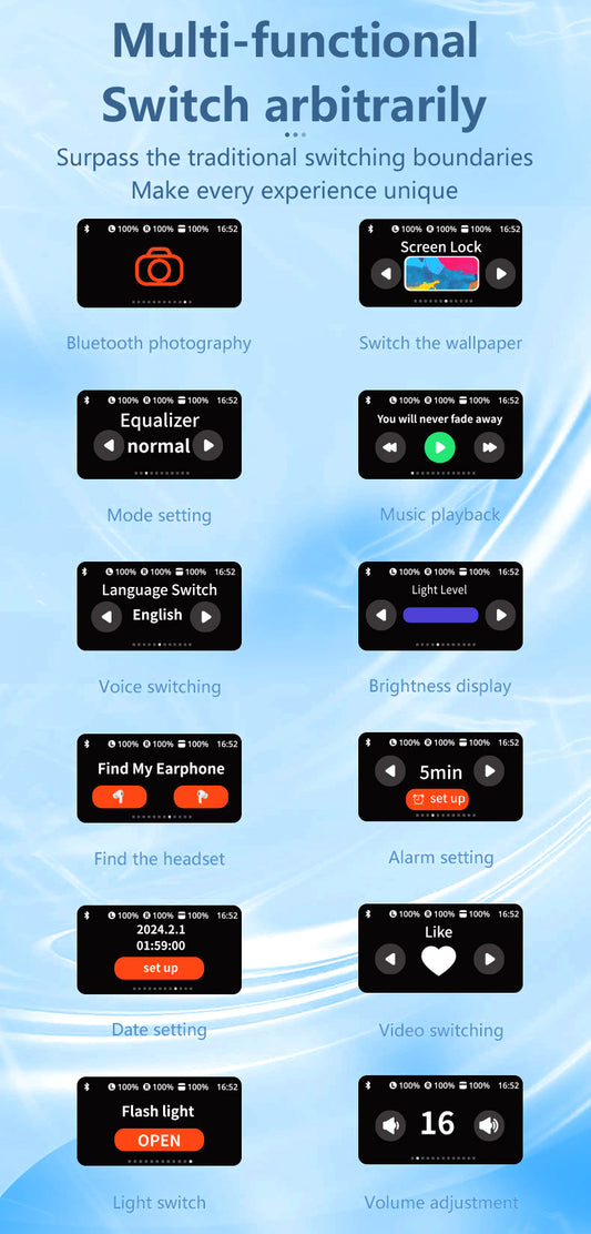 A15 Pro TWS Earphones – Full Touch Screen, ENC Noise Cancelling, Bluetooth 5.4, LED Digital Display & Pure Bass