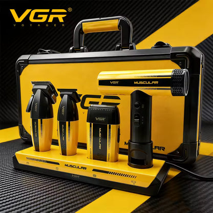VGR V-285 S4 Professional Barber Combo Kit – Clipper, Trimmer, Shaver & Hair Dryer