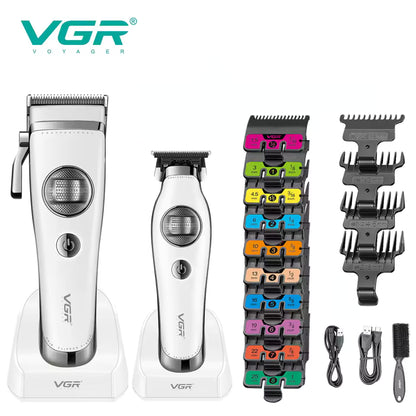 VGR V-880C – Makina Profesionale për Prerje Flokësh | Barber Clipper 9000 RPM & Motor i Fuqishëm DC