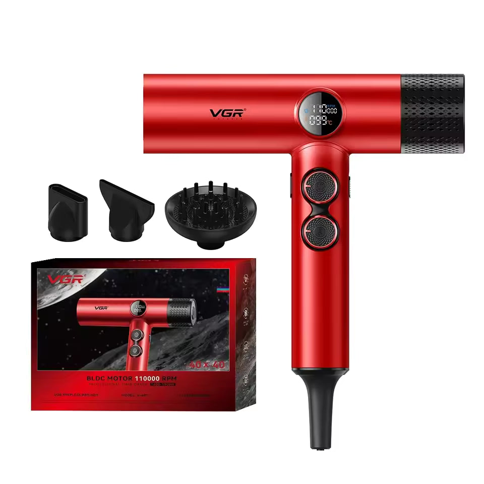 VGR V-401 Professional Hair Dryer – 110,000 RPM BLDC Motor, Negative Ion Hair Dryer për Sallone & Shtëpi