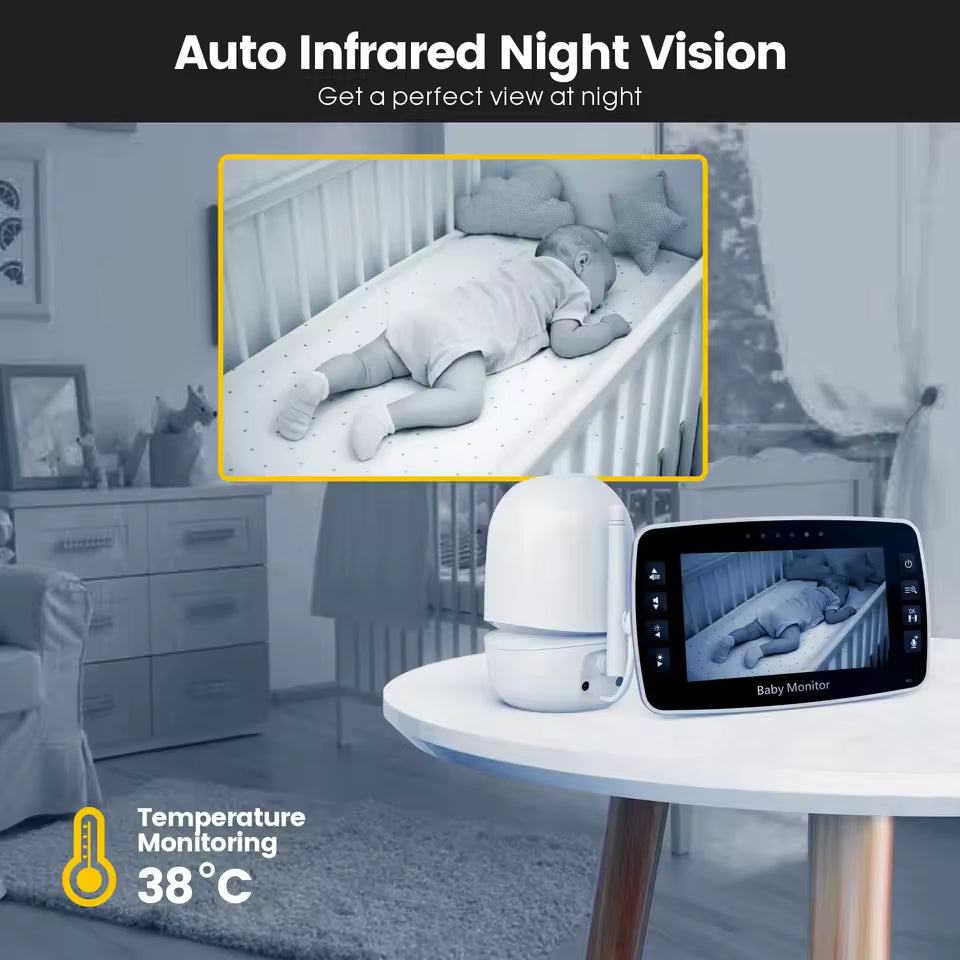 SM43A Baby Monitor me Kamera 4.3” – Monitorim Bebesh me Night Vision, Dy-Drejtimësh & Sensor Temperature
