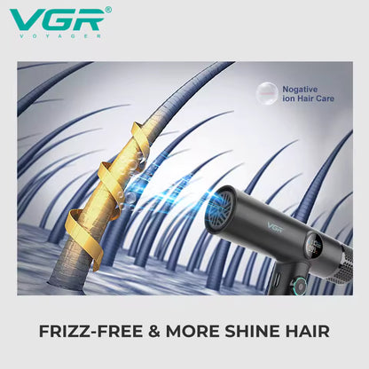 VGR V-401 Professional Hair Dryer – 110,000 RPM BLDC Motor, Negative Ion Hair Dryer për Sallone & Shtëpi