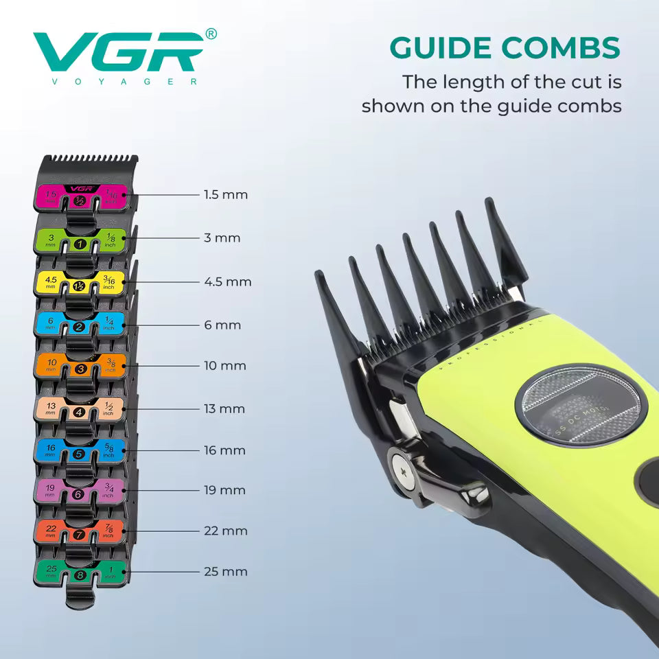 VGR V-880C – Makina Profesionale për Prerje Flokësh | Barber Clipper 9000 RPM & Motor i Fuqishëm DC