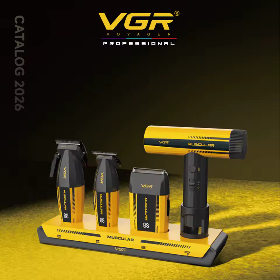 VGR V-285 S4 Professional Barber Combo Kit – Clipper, Trimmer, Shaver & Hair Dryer
