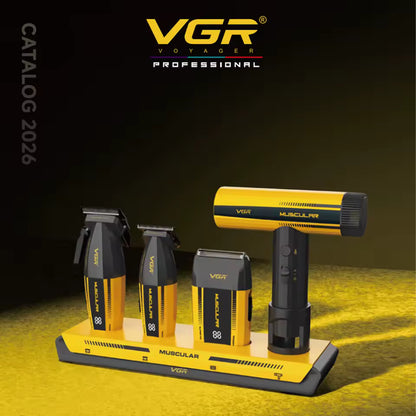 VGR V-285 S4 Professional Barber Combo Kit – Clipper, Trimmer, Shaver & Hair Dryer