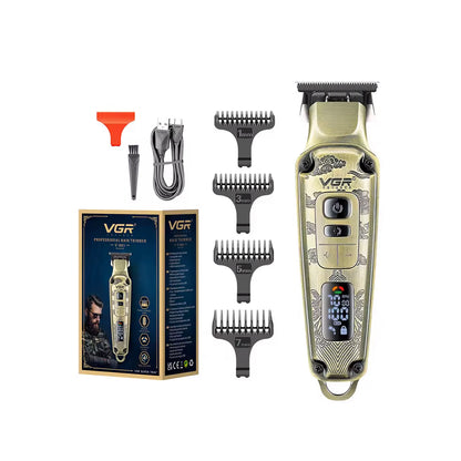VGR V-901 Makinë Profesionale për Prerje Flokësh pa Kabllo – 240 Min Bateri, USB, Teh Inox