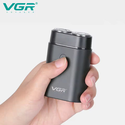 VGR V-341 Mini Rrojëse Elektrike për Meshkuj – Dy Tehe Inox, Ekran LED, USB, IPX6 Waterproof