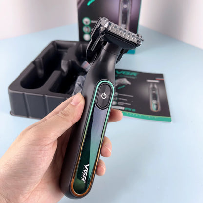 VGR V-360 OneBlade Trimmer & Shaver për Mjekër dhe Trup – IPX5 Waterproof, 0.5–9mm, Digital Display