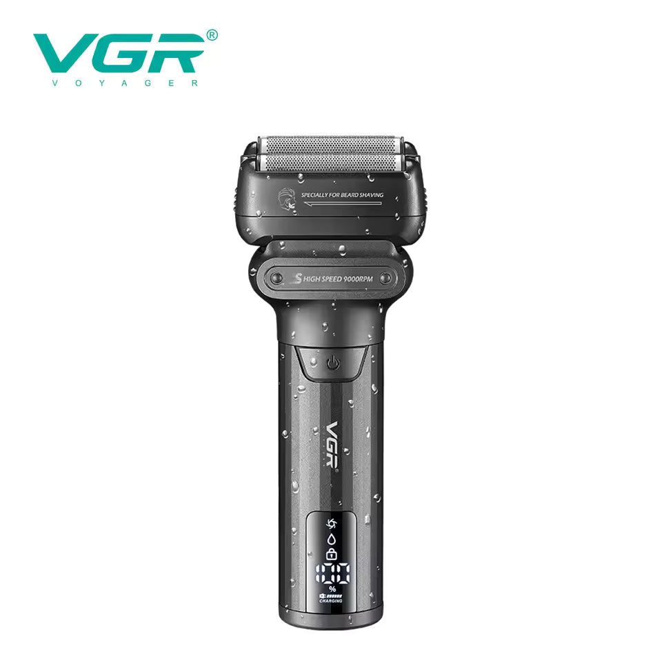 VGR V-368 Electric Shaver 9000RPM – Rroje Elektrike 2-në-1 me IPX6 Waterproof, LED Display & USB Type-C