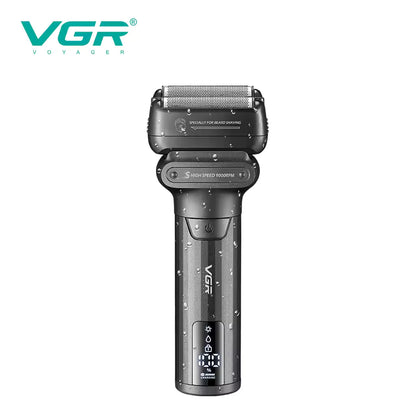VGR V-368 Electric Shaver 9000RPM – Rroje Elektrike 2-në-1 me IPX6 Waterproof, LED Display & USB Type-C