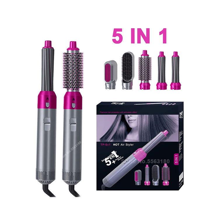 TP 5+1 Hot Air Styler – Furçë Profesionale Ajri të Nxehtë me Auto-Curl & 3 Nivele Nxehtësie