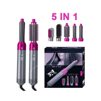 TP 5+1 Hot Air Styler – Furçë Profesionale Ajri të Nxehtë me Auto-Curl & 3 Nivele Nxehtësie