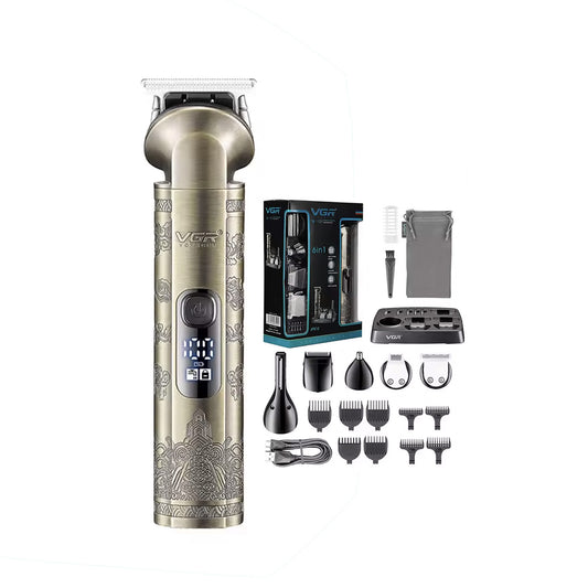 VGR V-109 – Set profesional 6-në-1 i papërshkueshëm nga uji, për flokë, mjekër, hundë dhe trup